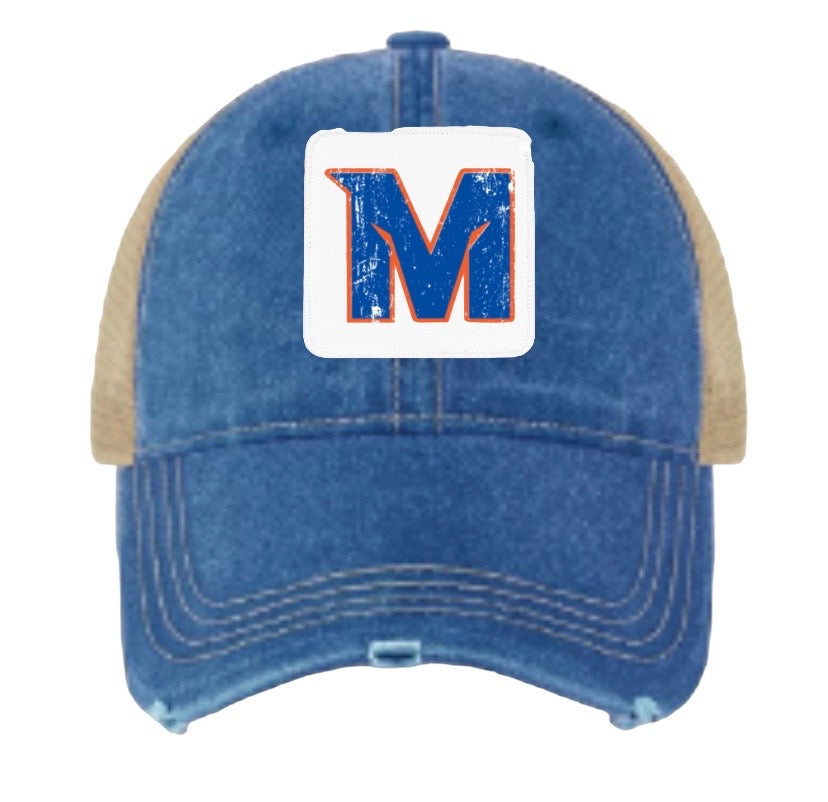 MTOWN INFERNO Distressed Trucker Hat With Patch