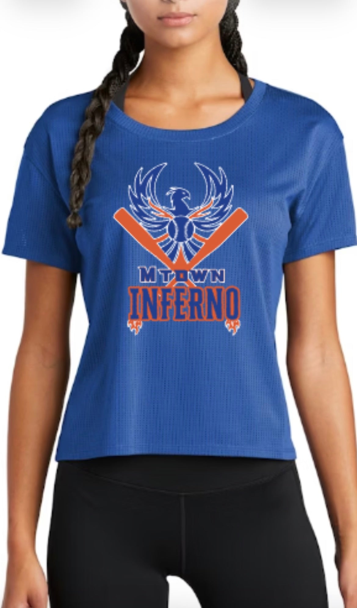 Inferno Logo Women's PosiCharge Draft Crop Tee