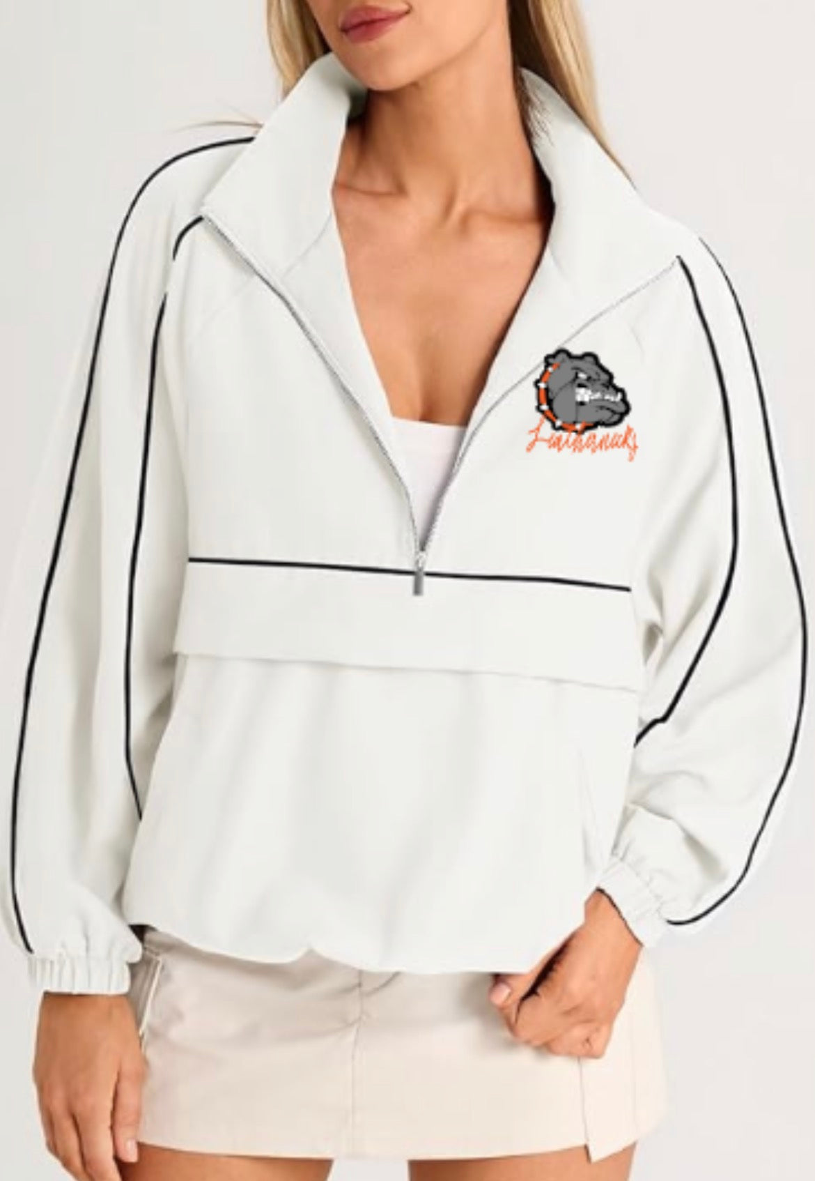 Leathernecks Oversized Quarter Zip Pullover Women Lightweight Windbreaker with Pocket