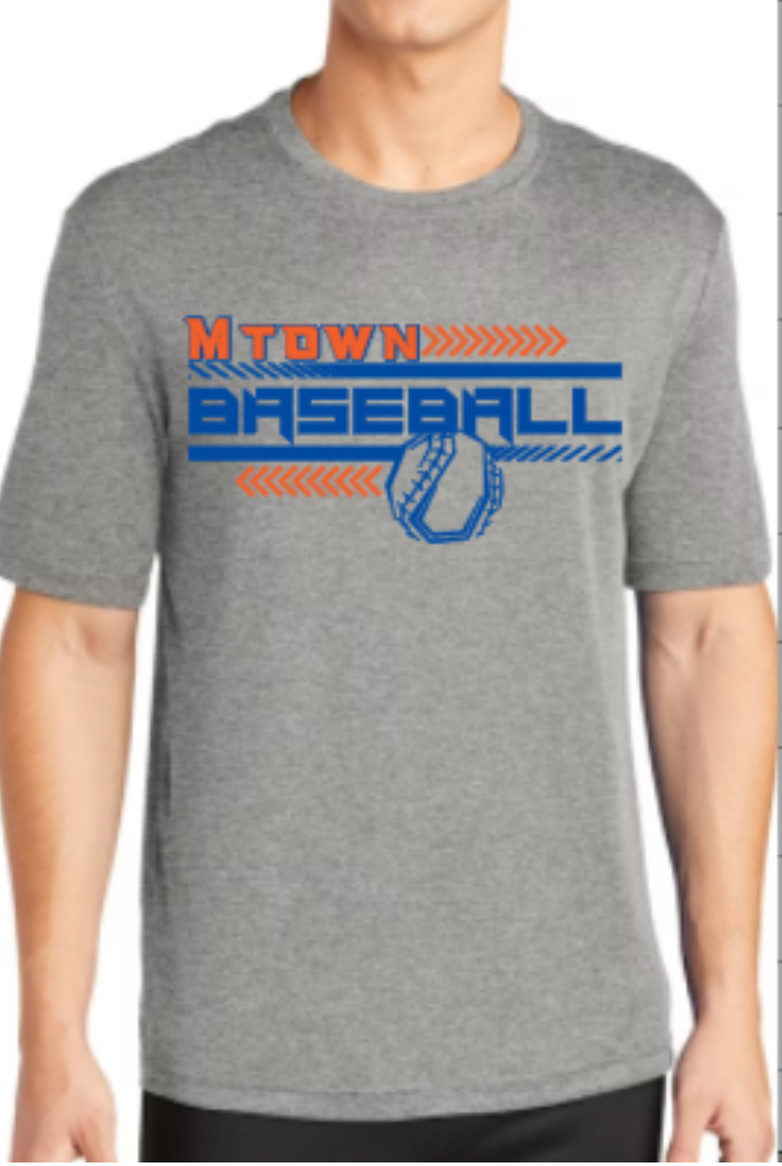 MTOWN Baseball Unisex Sonic Heather Performance T-Shirt