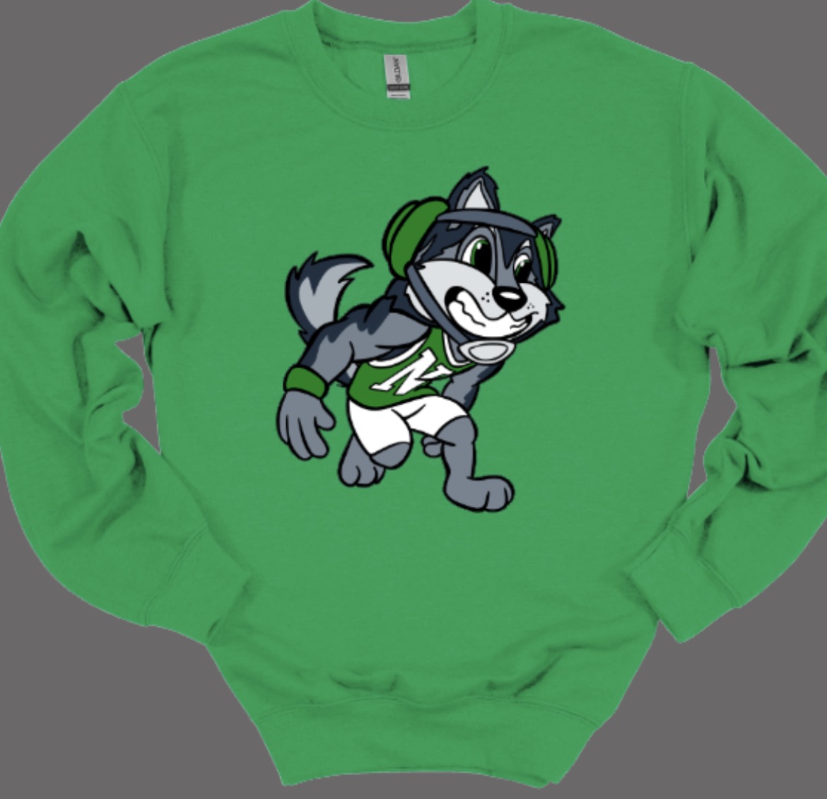 Husky Mascot Wrestler Crewneck Sweatshirt
