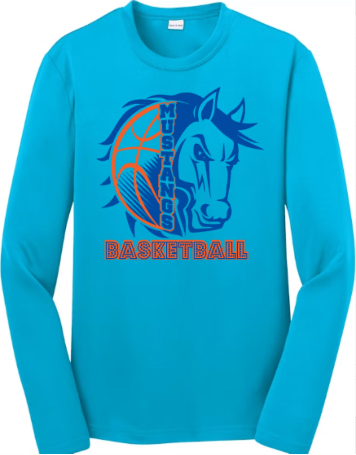 Lady Mustangs Basketball Zone Performance Long Sleeve Tee Shooting Shirt