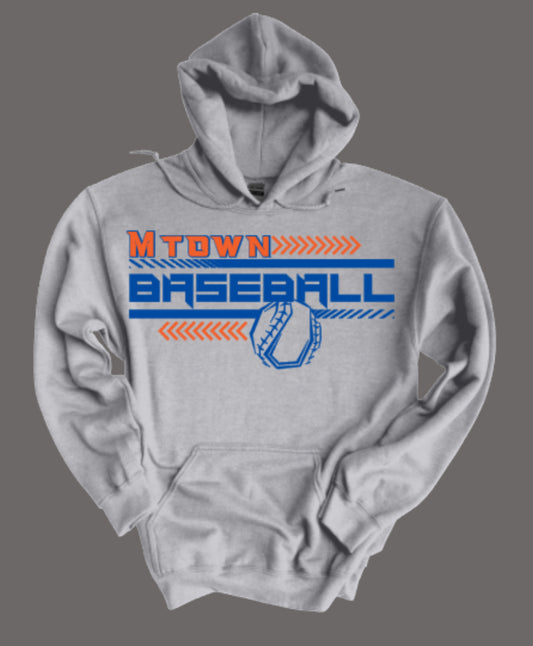 MTOWN Baseball Fleece Hooded Sweatshirt