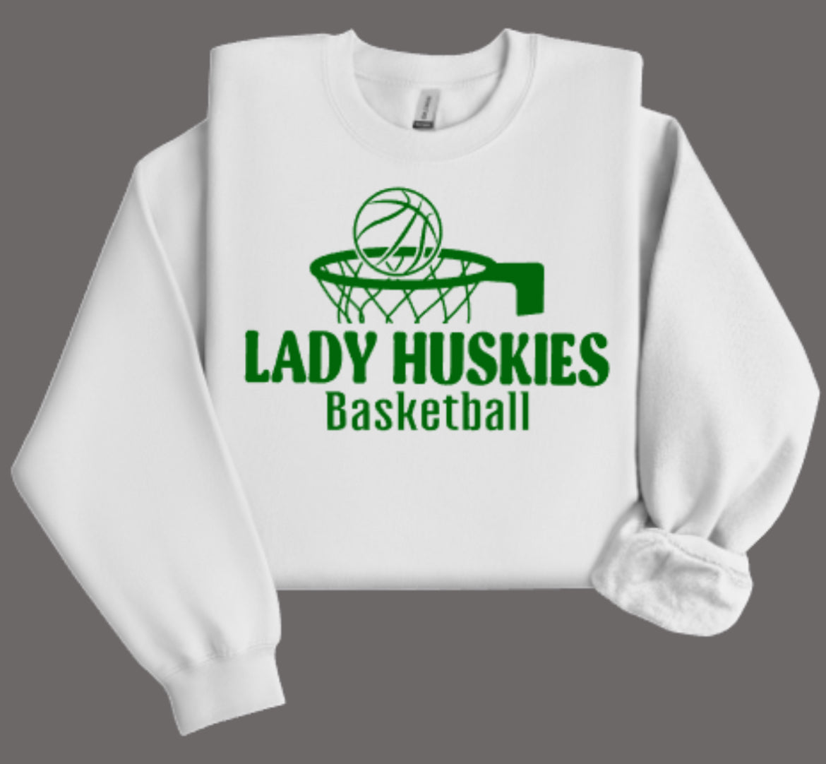 Lady Huskies Basketball Fan Crewneck Sweatshirt