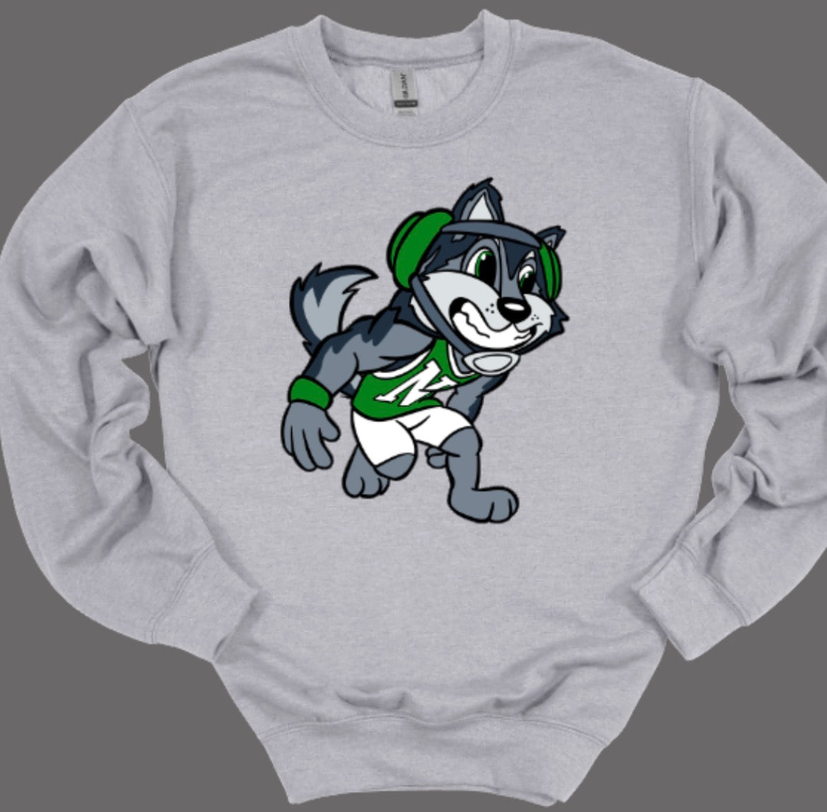 Husky Mascot Wrestler Crewneck Sweatshirt