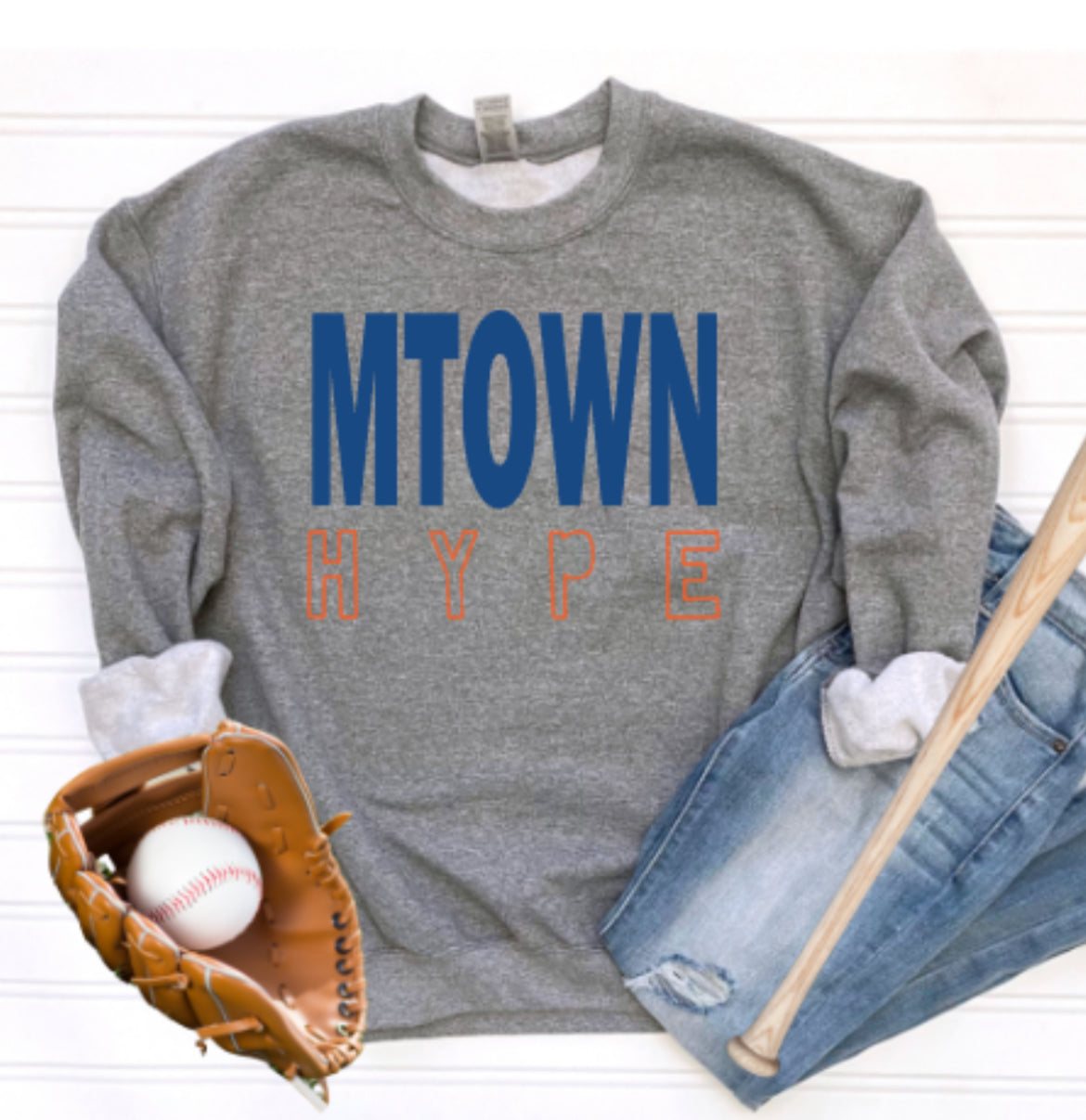 MTOWN Hype Extra Innings Crewneck Sweatshirt