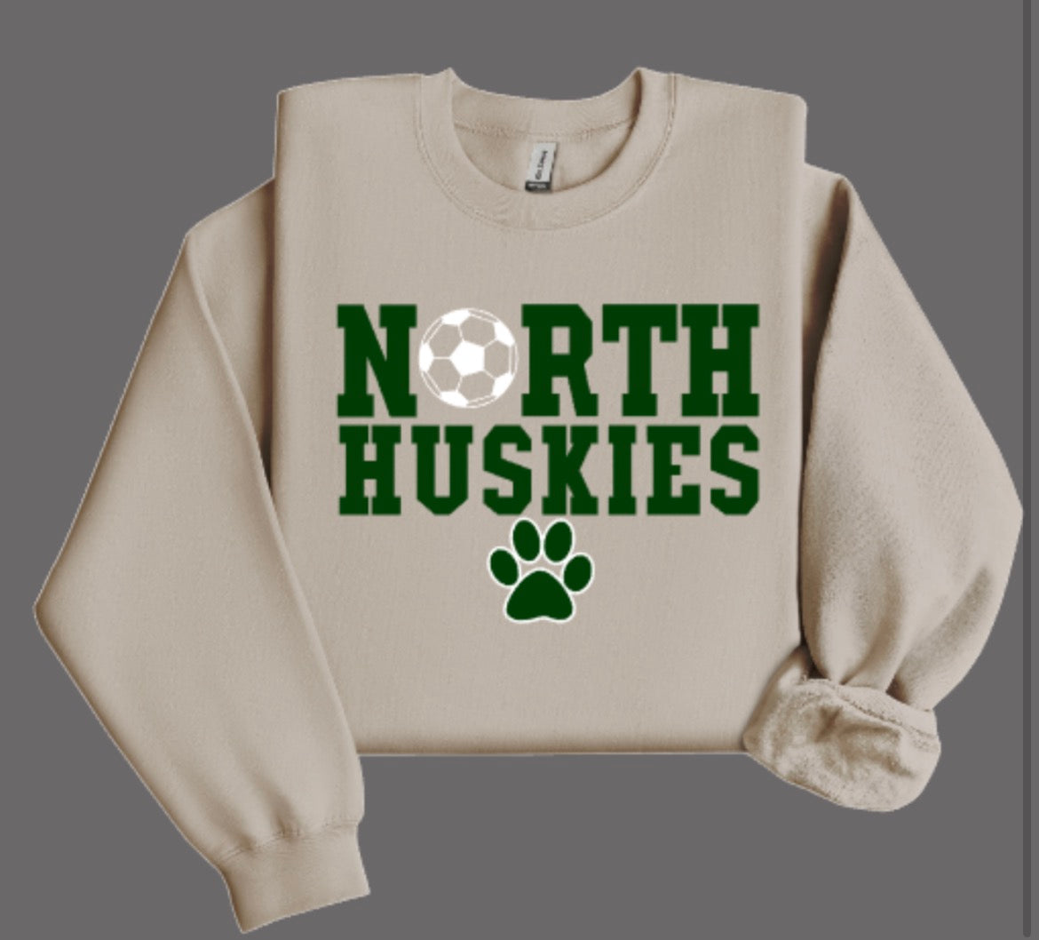 Huskies Girls Soccer Striker Crewneck Sweatshirt