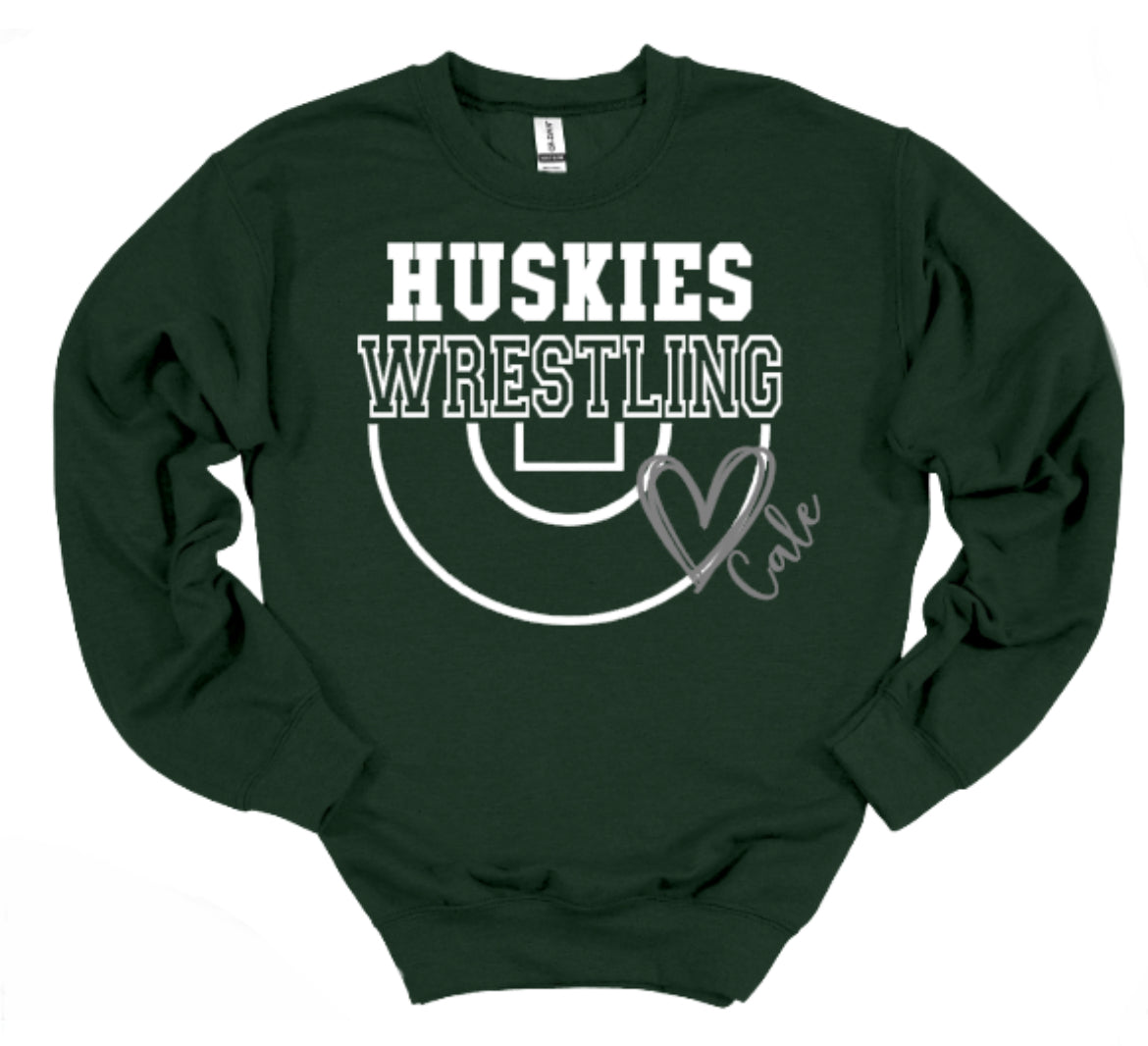 HUSKIES WRESTLING 💚 Crewneck Sweatshirt