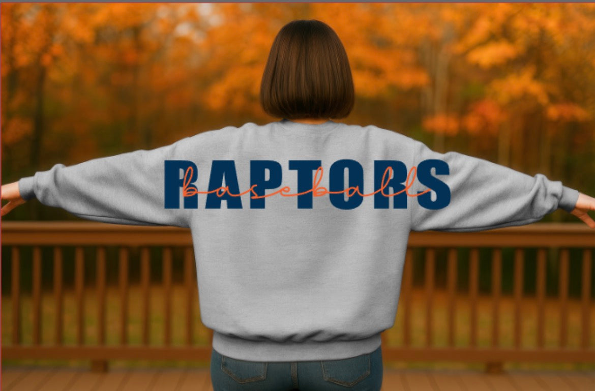 Raptors Baseball Oversized Text Crewneck Sweatshirt