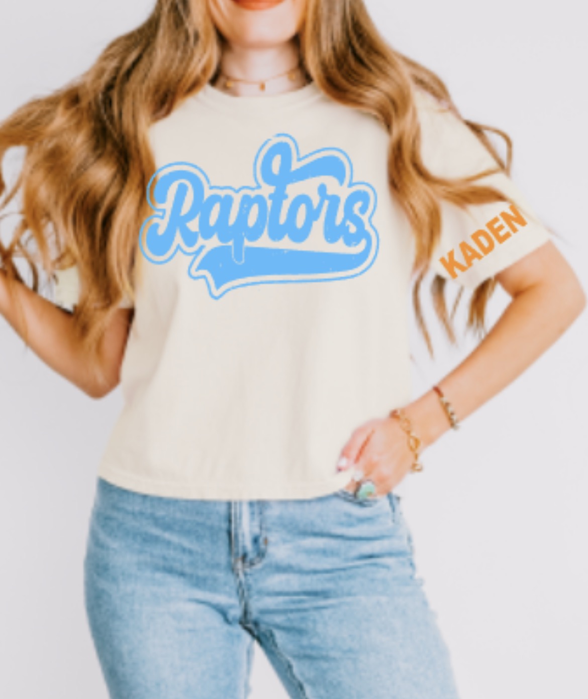 Raptors Script Comfort Colors Heavyweight Women's Middie Tee