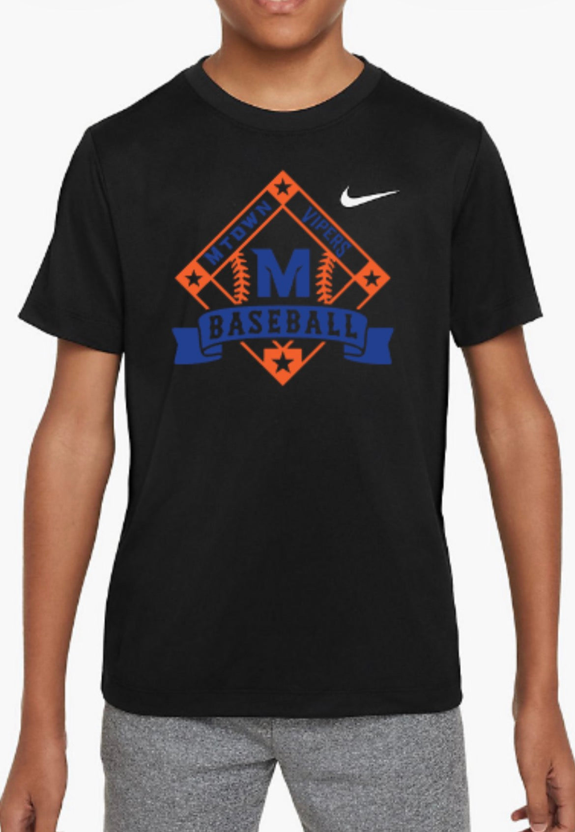 MTOWN Vipers Baseball Diamond Nike Boys' Legend Dri-FIT T-Shirt