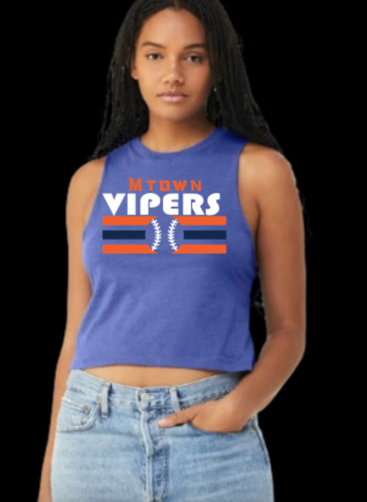 MTOWN Vipers Retro Women's Bella Canvas Racerback Cropped Tank