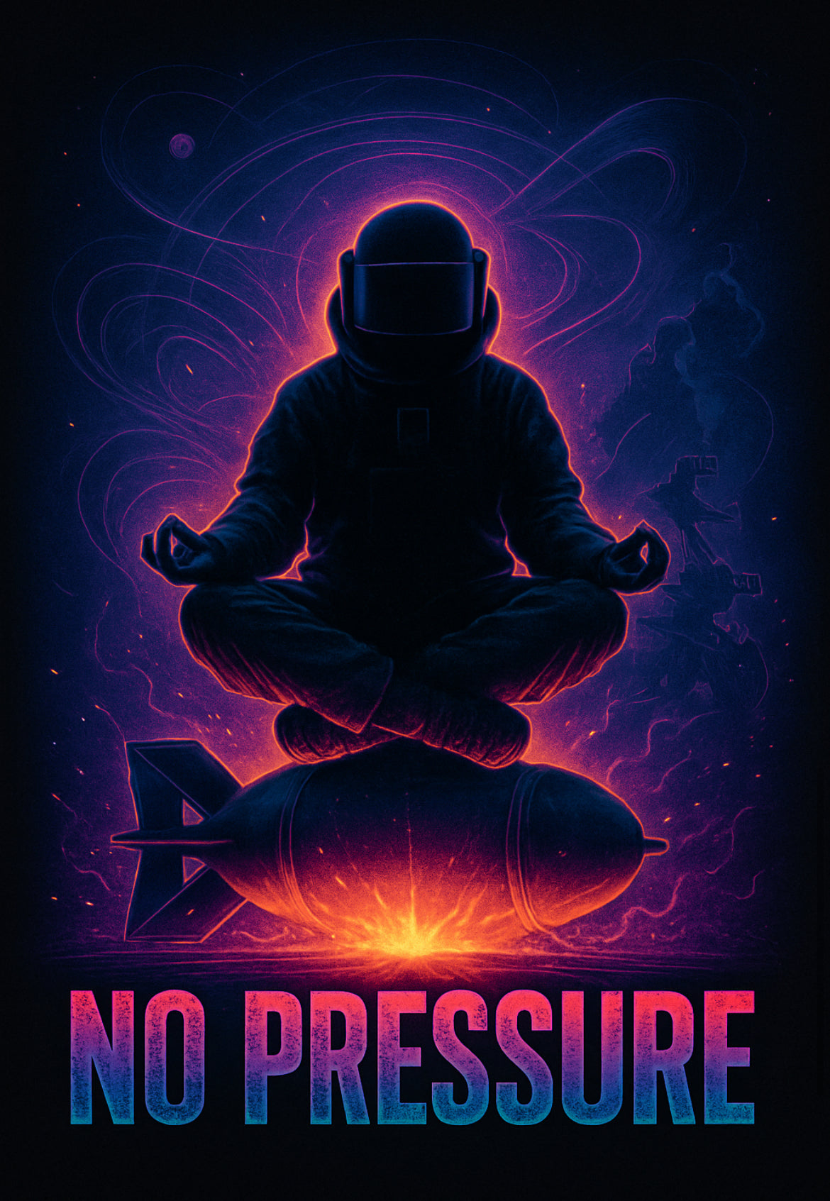 Evansville Bomb Squad NO PRESSURE Fleece Hooded Sweatshirt