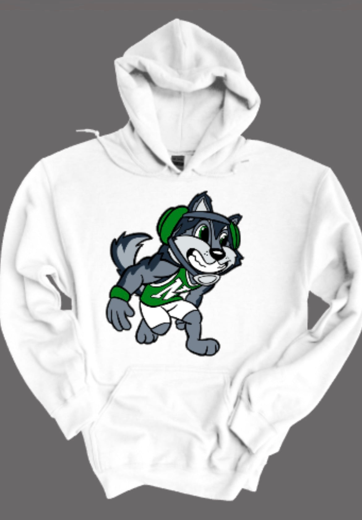 Husky Mascot Wrestler Hooded Sweatshirt
