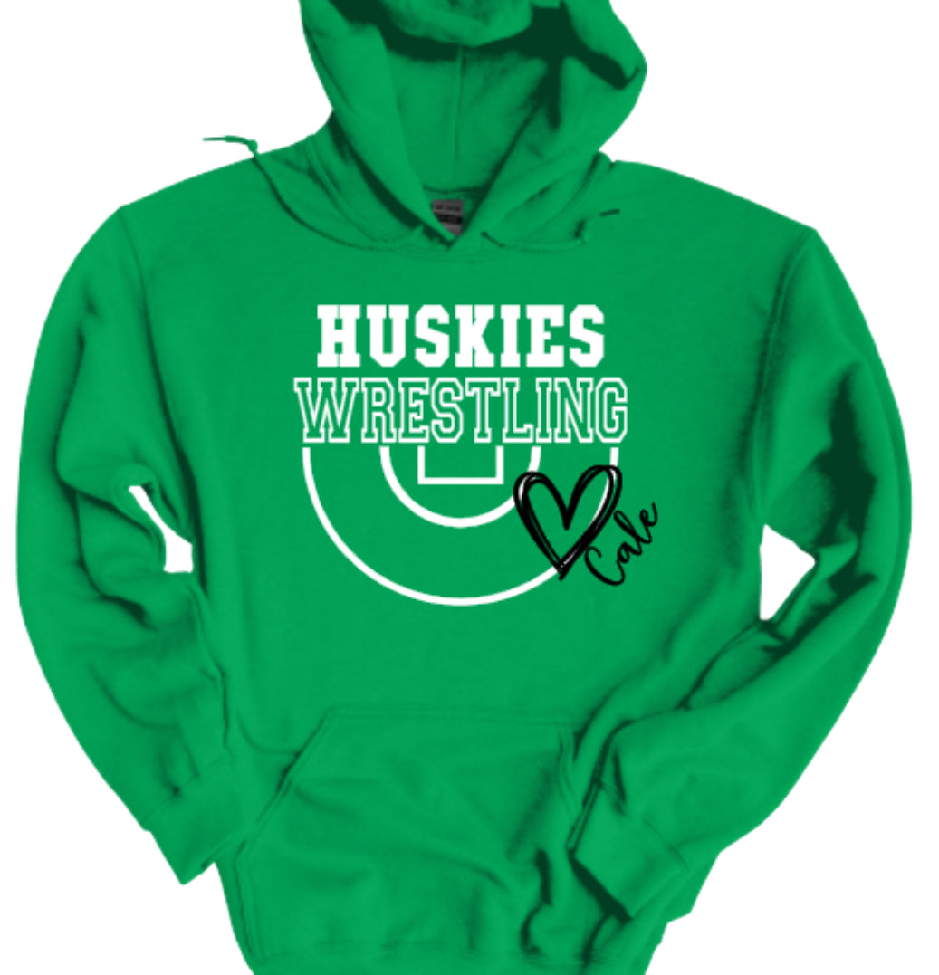 HUSKIES WRESTLING 💚 Hooded Sweatshirt