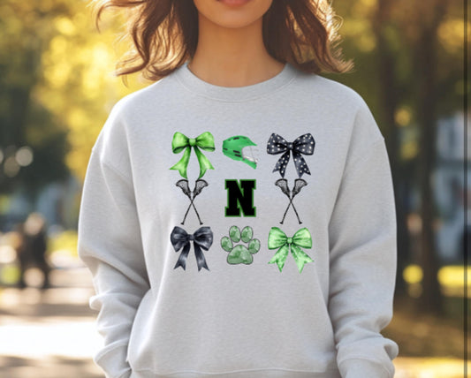 Huskies Lacrosse Coquette Crewneck Sweatshirt