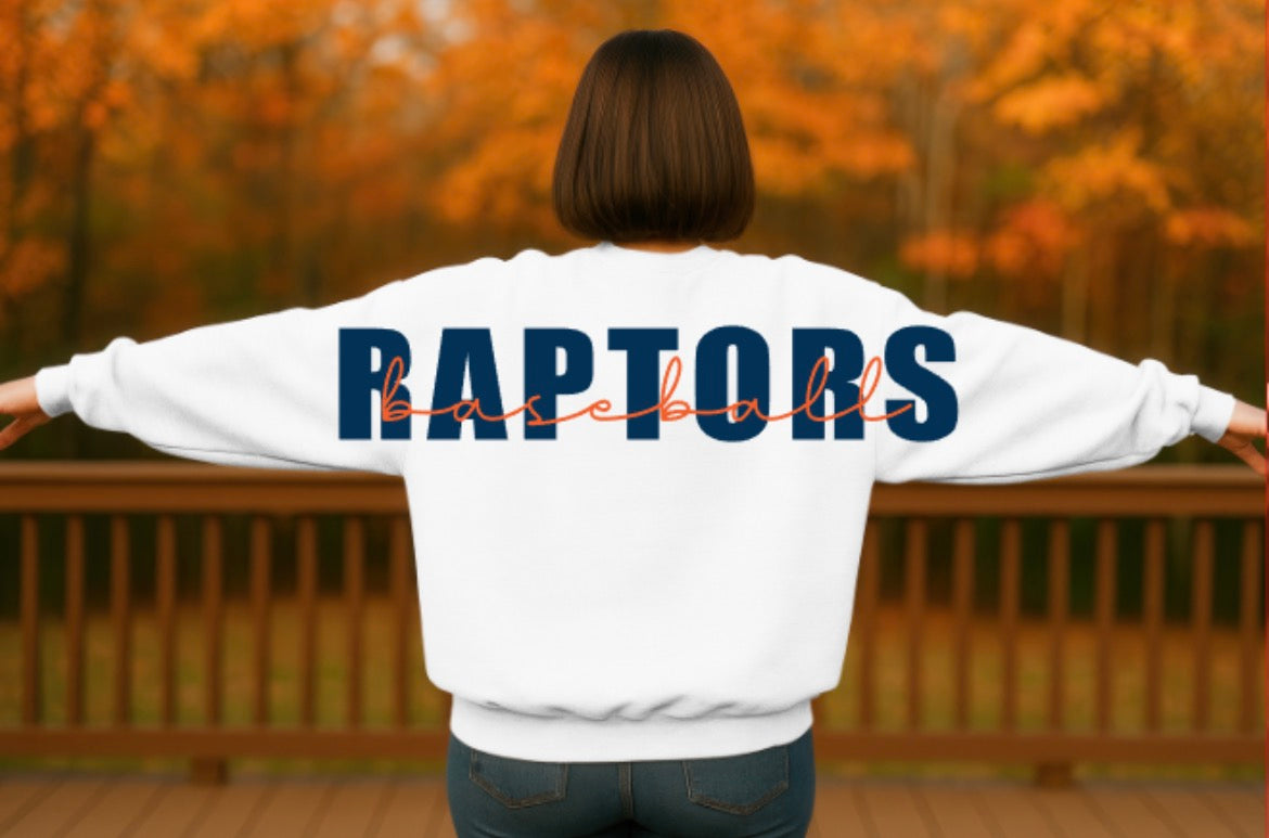 Raptors Baseball Oversized Text Crewneck Sweatshirt