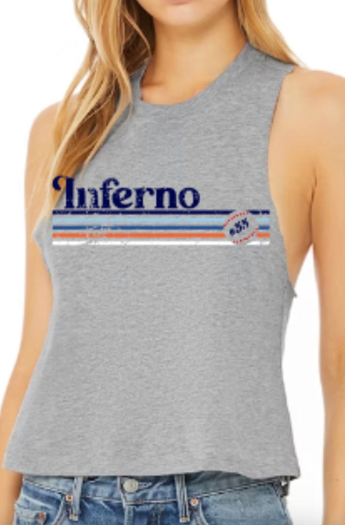 MTOWN Inferno Slugger Women's Bella Canvas Racerback Cropped Tank