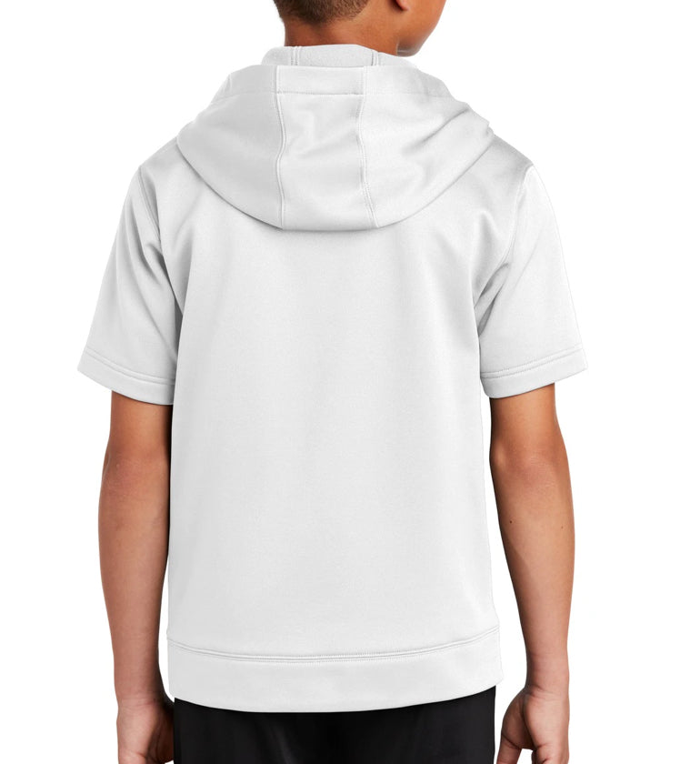 INFERNO DUGOUT Youth Sport-Wick Fleece Short Sleeve Hooded Pullover