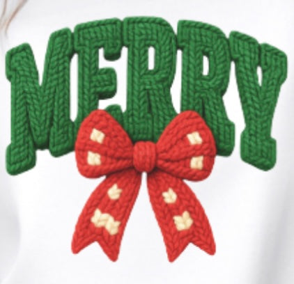 MERRY Faux Crochet Crewneck Sweatshirt