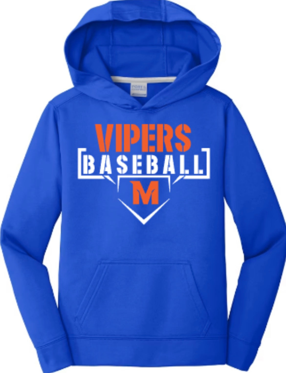 Vipers Baseball Unisex Performance Fleece Pullover Hooded Sweatshirt
