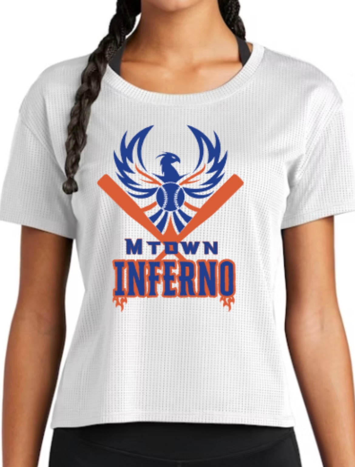 Inferno Logo Women's PosiCharge Draft Crop Tee