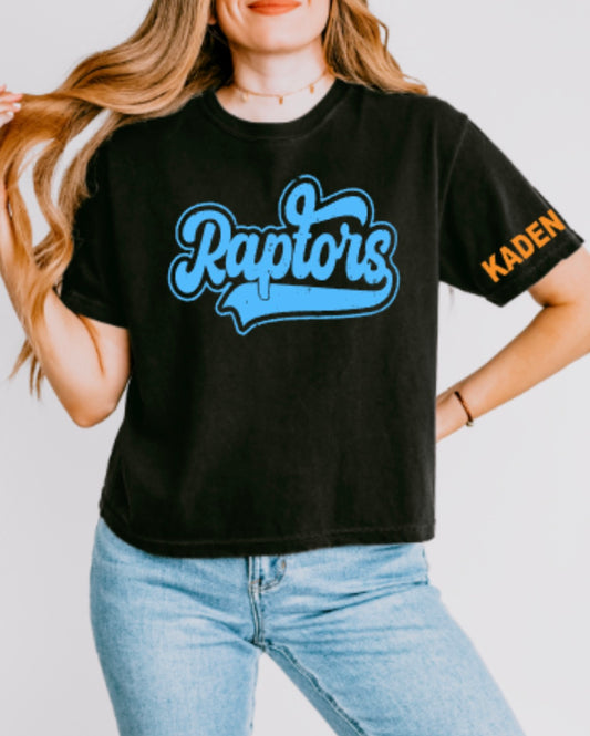 Raptors Script Comfort Colors Heavyweight Women's Middie Tee