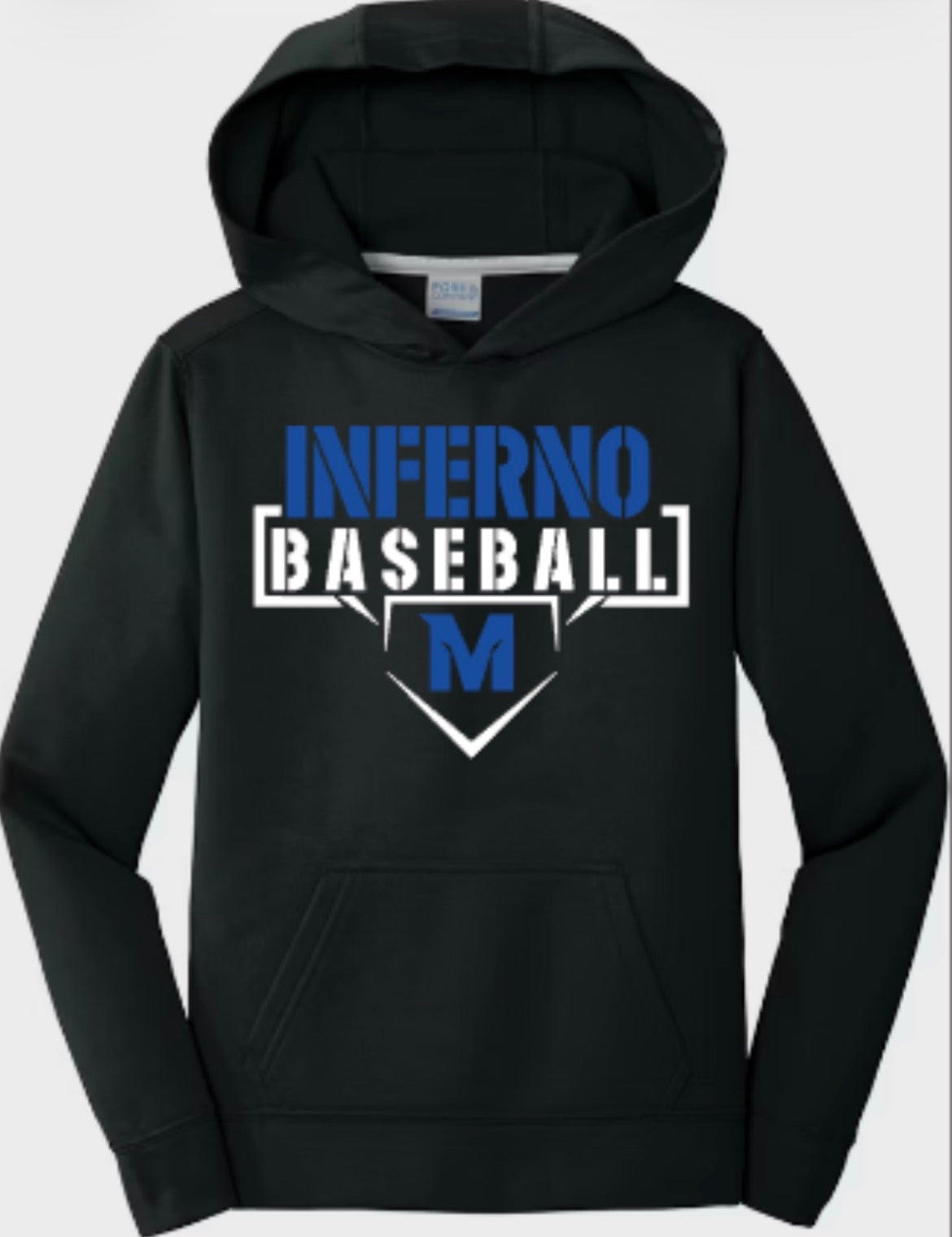 Inferno Baseball Unisex Performance Fleece Pullover Hooded Sweatshirt