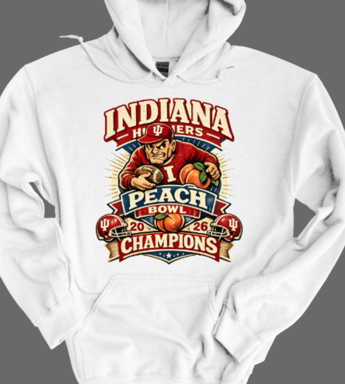 Indiana Hoosiers Peach Bowl Champions Fleece Hooded Sweatshirt
