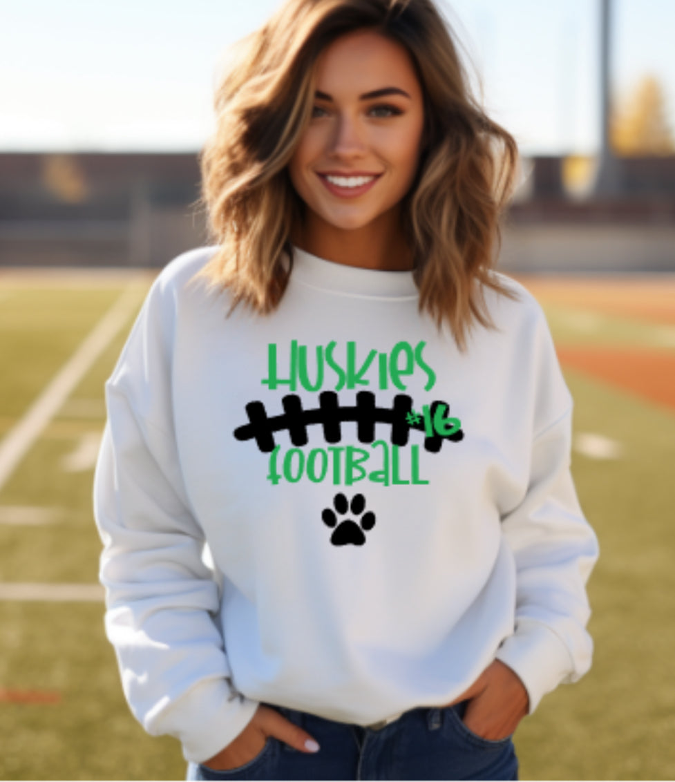 Huskies Football Stitches Crewneck Sweatshirt