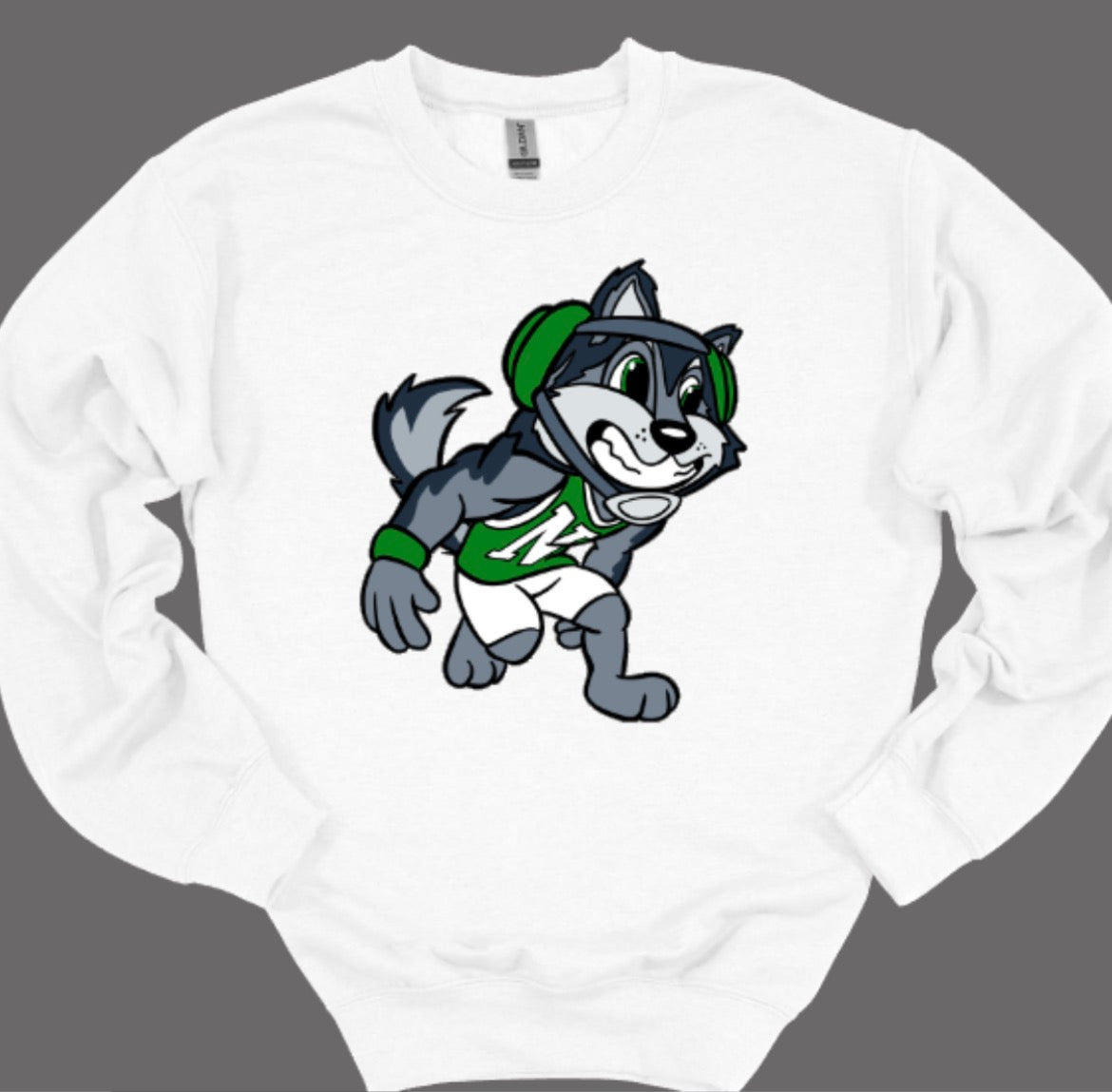 Husky Mascot Wrestler Crewneck Sweatshirt