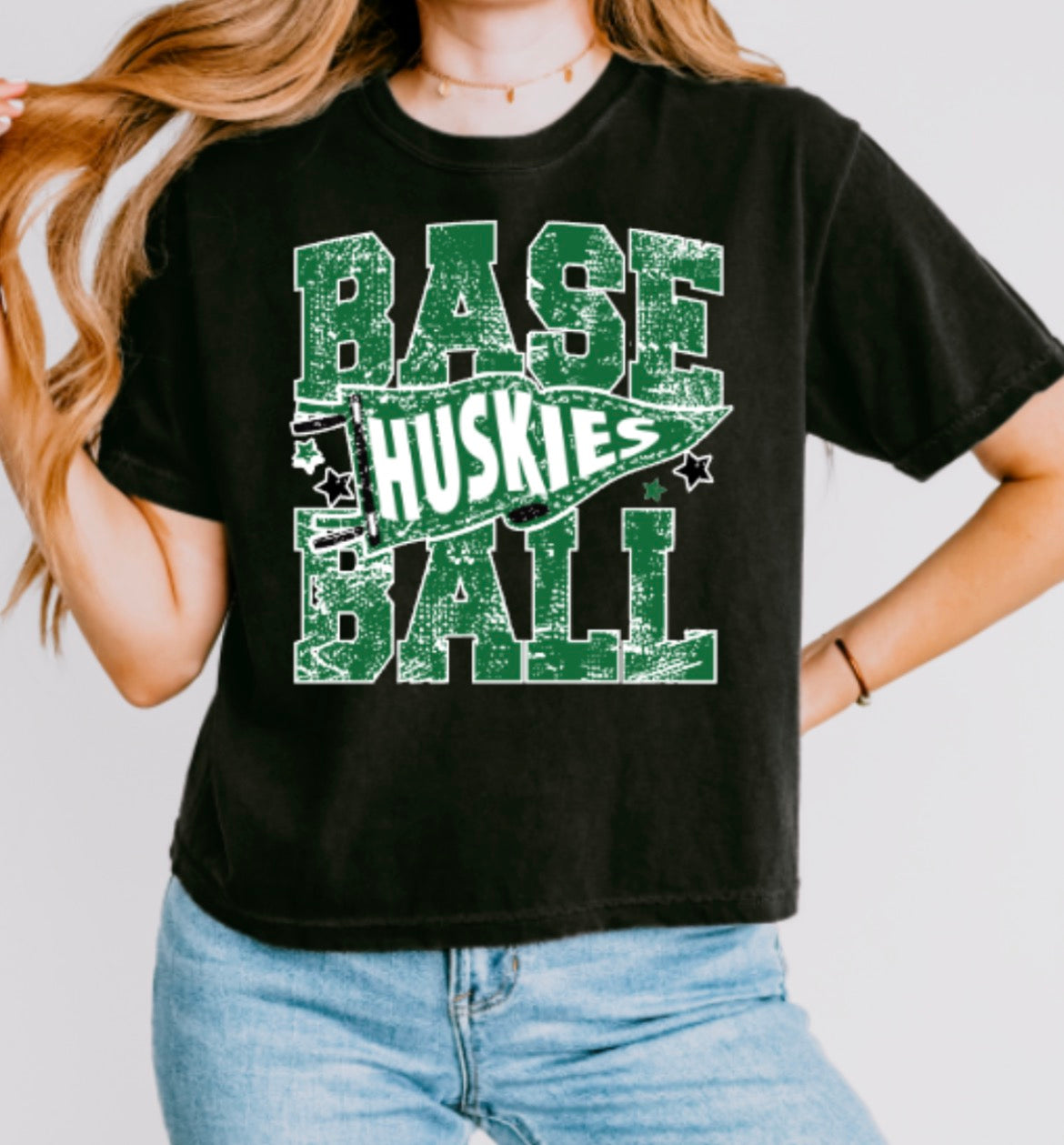 NORTH BASEBALL Pennant Comfort Colors Heavyweight Women's Middie Tee