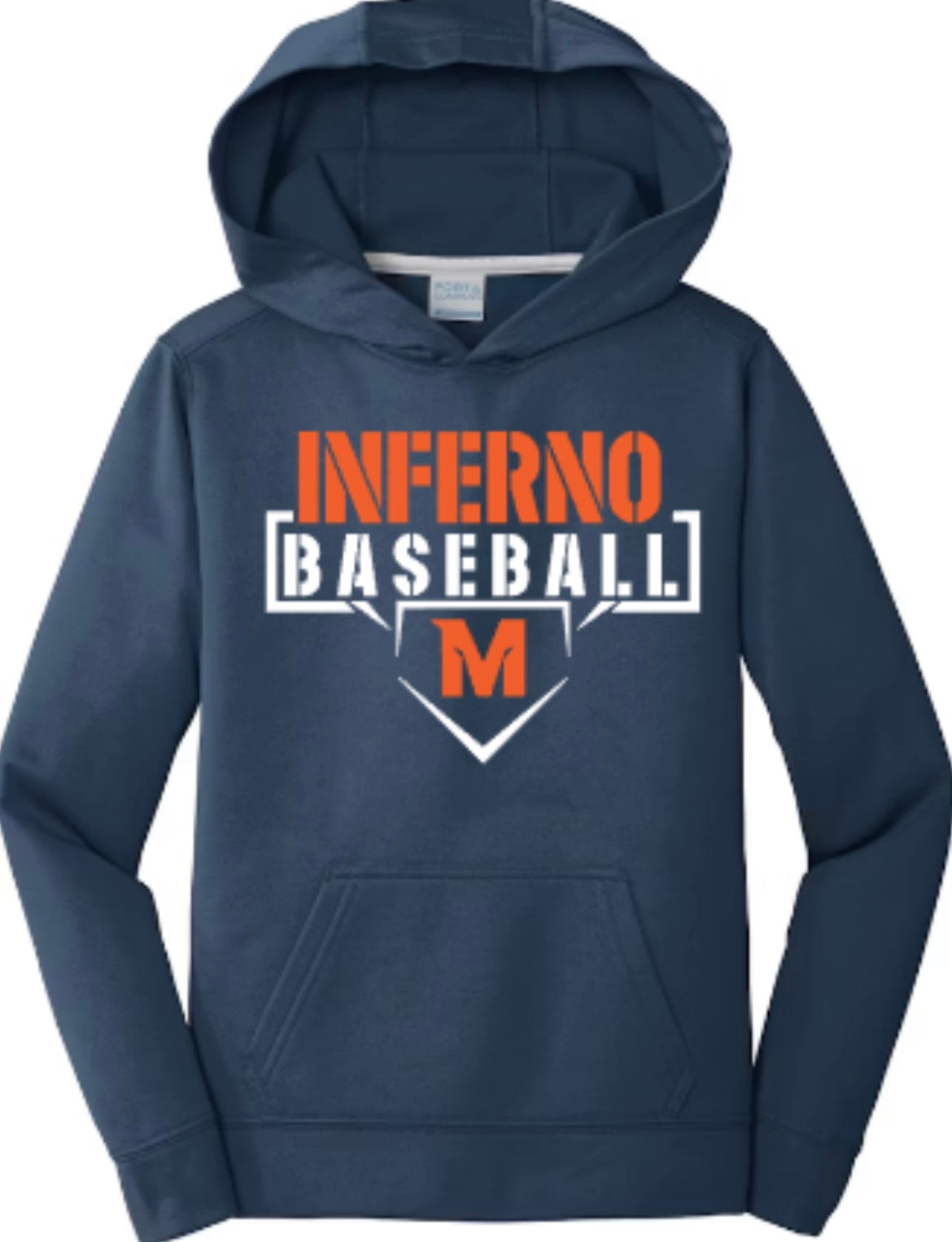 Inferno Baseball Unisex Performance Fleece Pullover Hooded Sweatshirt