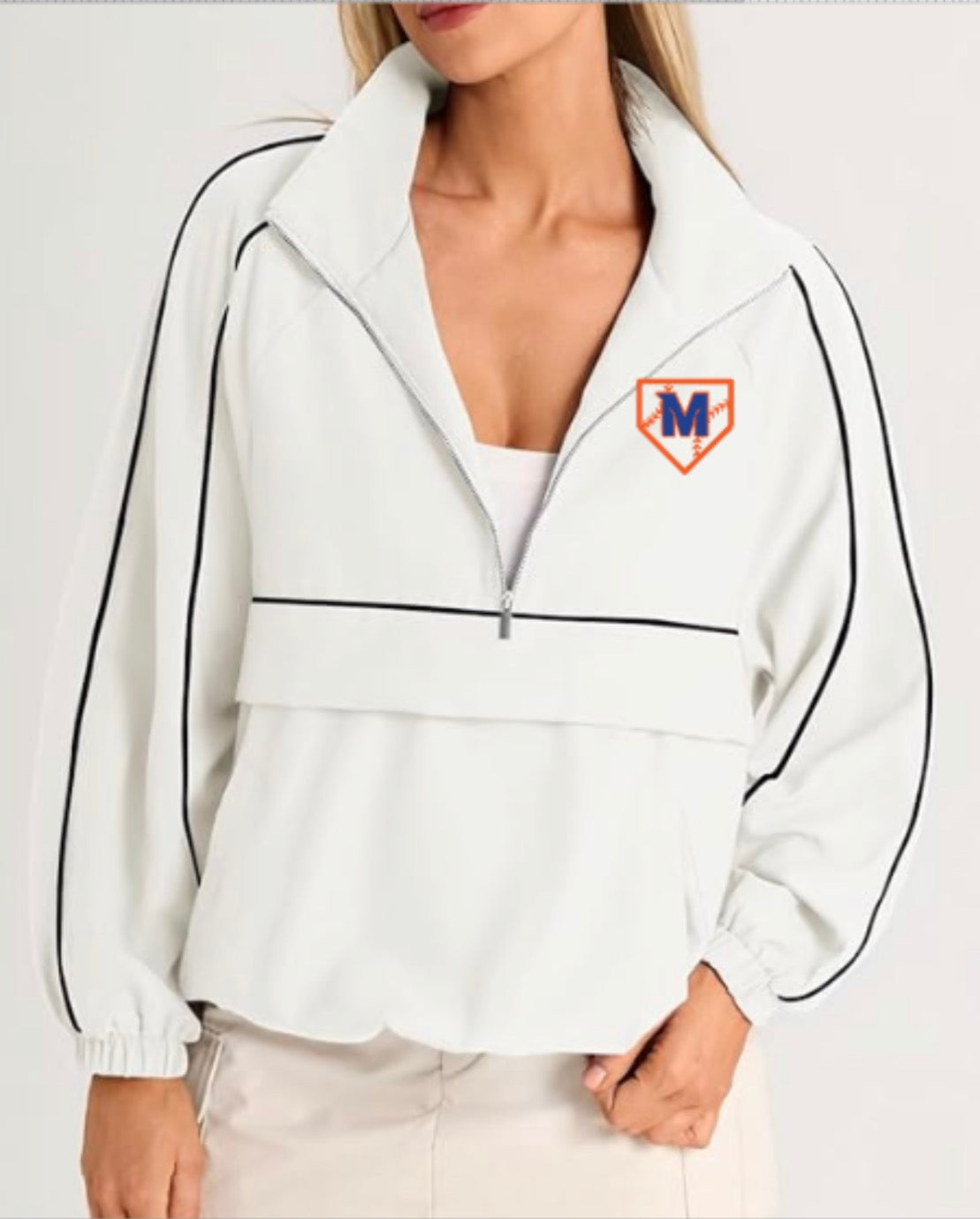MTOWN Oversized Quarter Zip Pullover Women Lightweight Windbreaker with Pocket