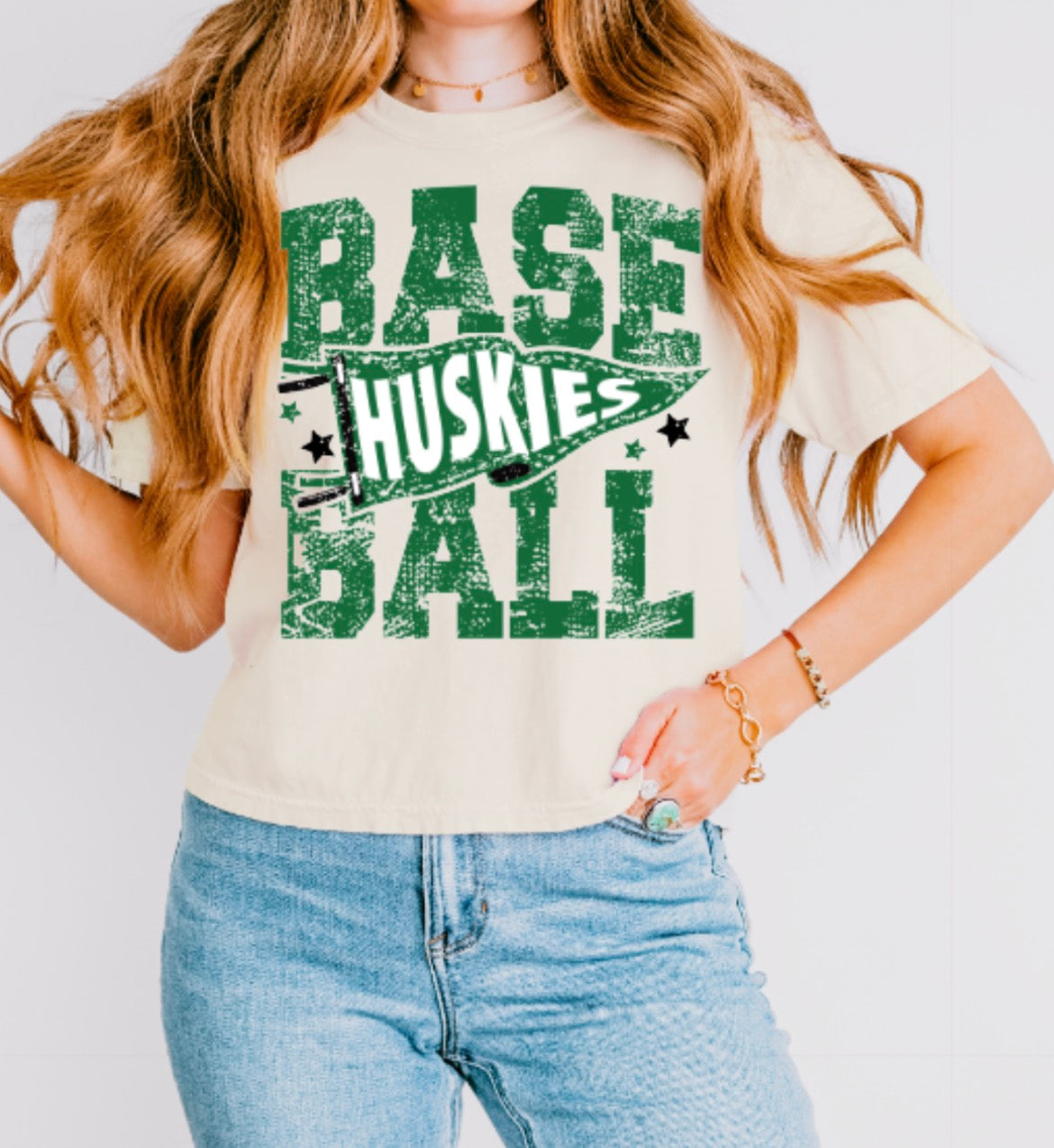 NORTH BASEBALL Pennant Comfort Colors Heavyweight Women's Middie Tee
