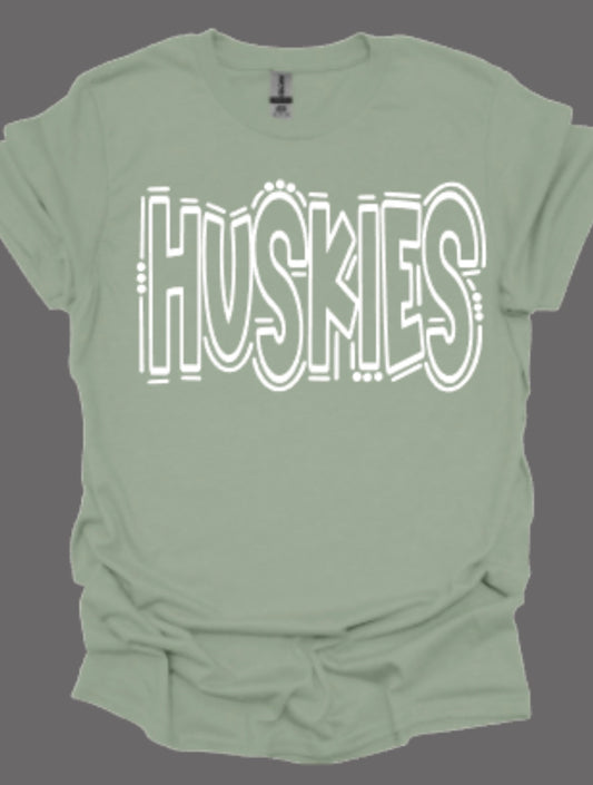 Huskies Doodle Softstyle Tee