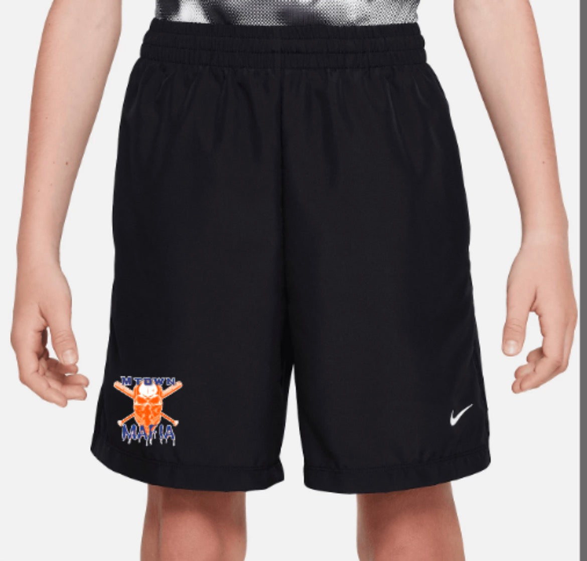 MTOWN Mafia Logo Nike Boys' Dri-FIT Multi+ Woven Shorts 6 In