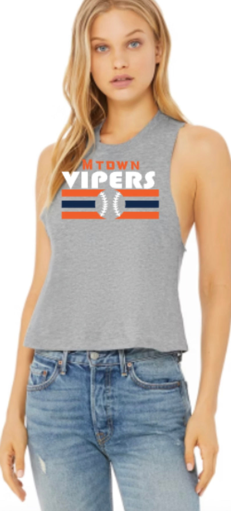 MTOWN Vipers Retro Women's Bella Canvas Racerback Cropped Tank