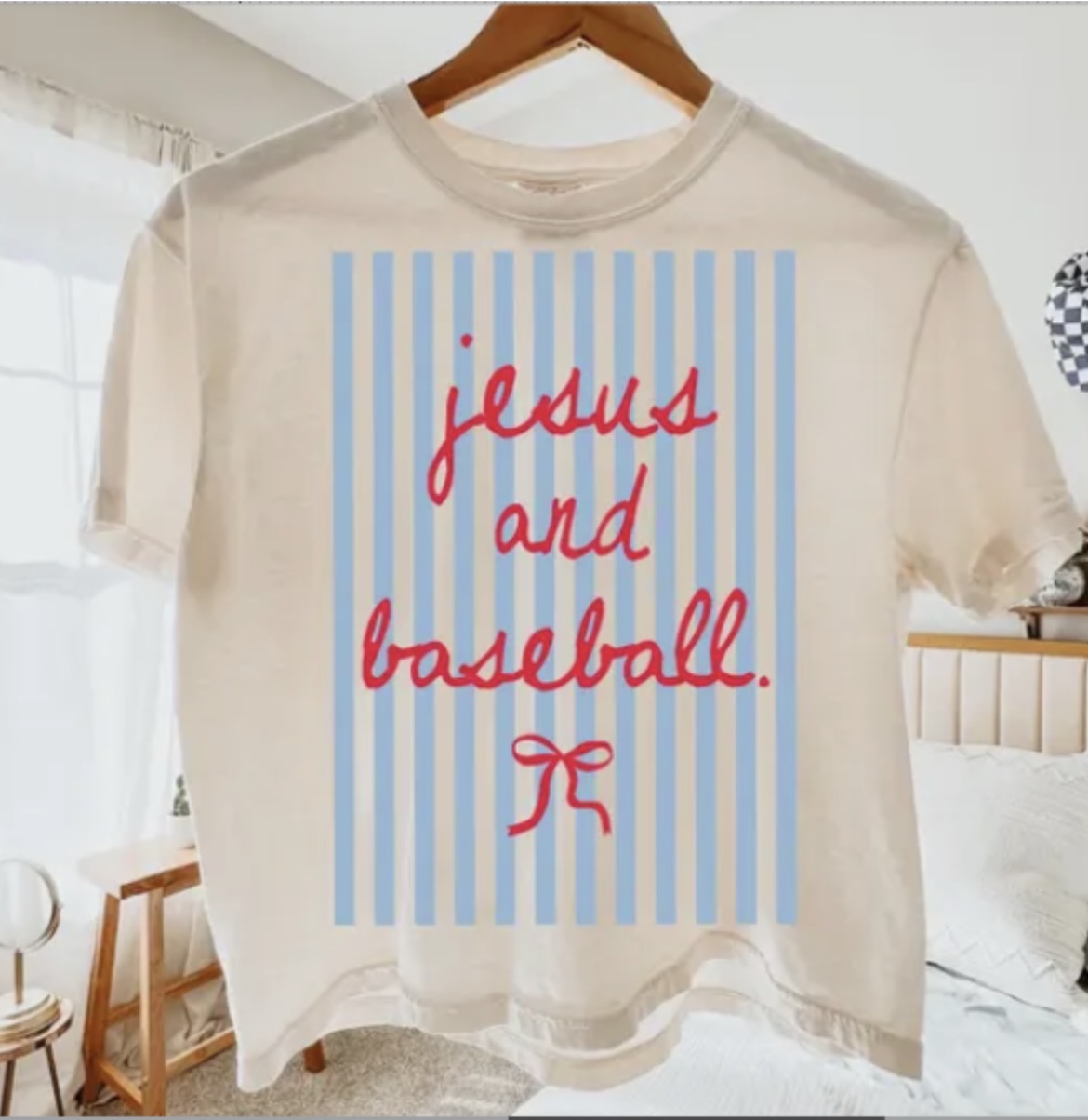 JESUS AND BASEBALL Comfort Colors Heavyweight Women's Middie Tee