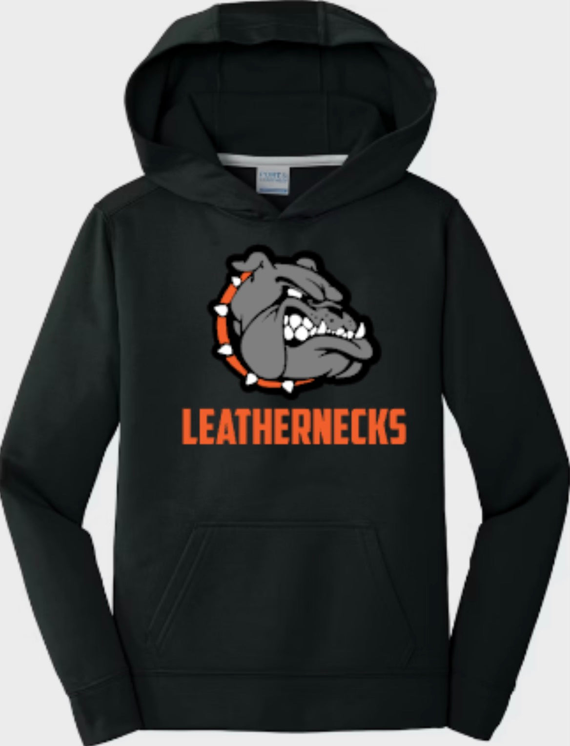 Leathernecks Logo Unisex Performance Fleece Pullover Hooded Sweatshirt