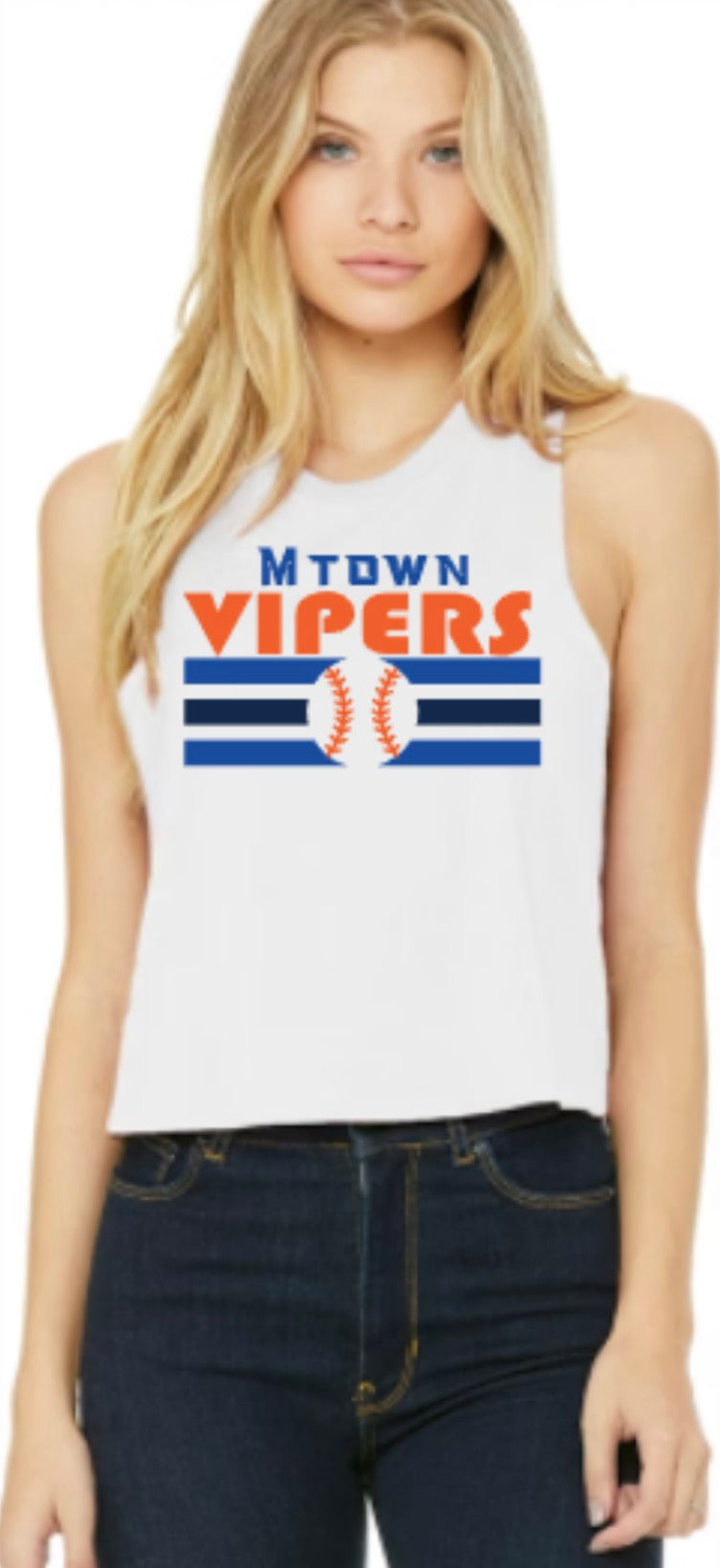 MTOWN Vipers Retro Women's Bella Canvas Racerback Cropped Tank