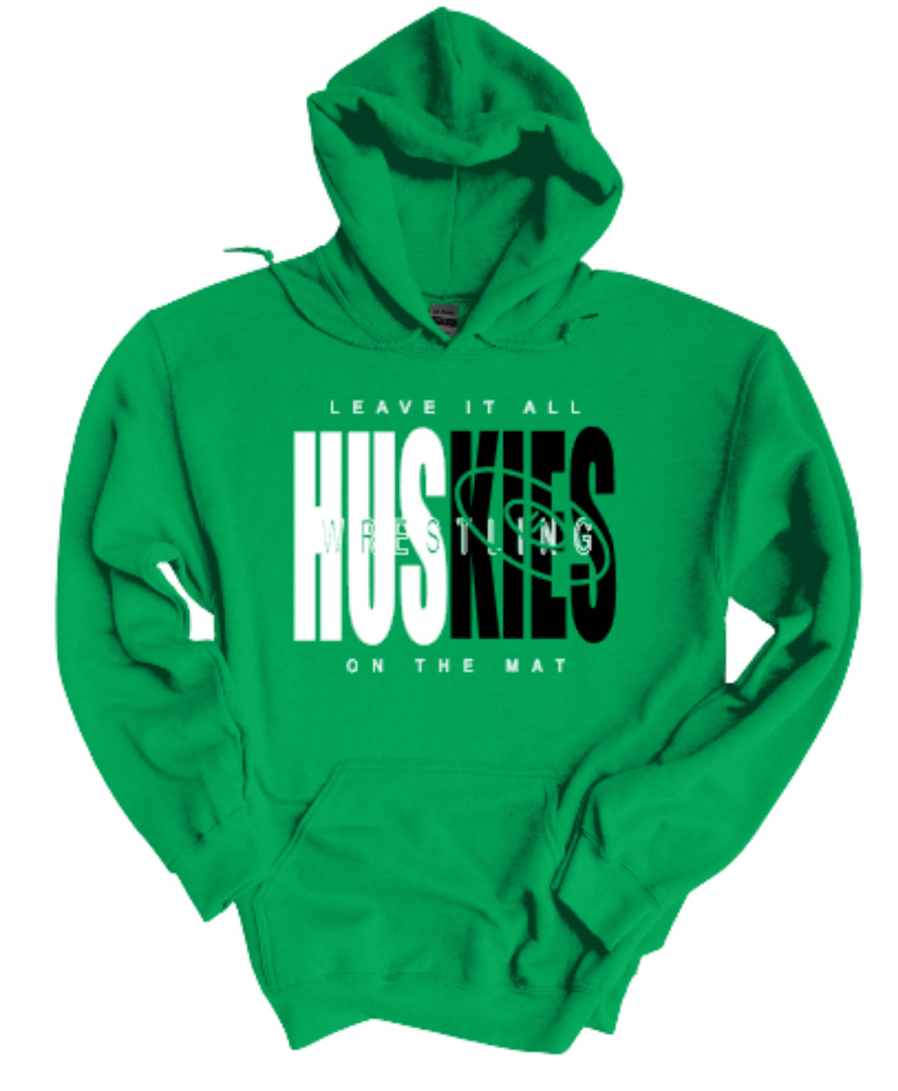 HUSKIES Wrestling Leave It All On The Mat Hooded Sweatshirt