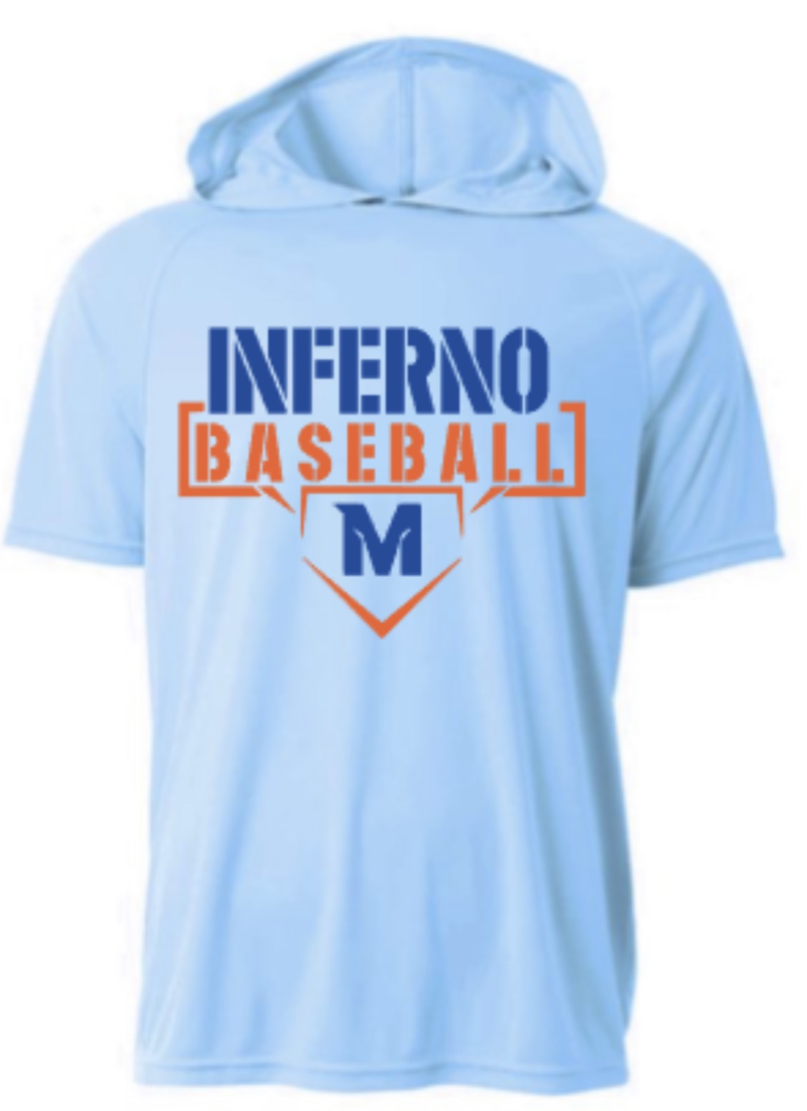 Inferno Baseball Short Sleeve Hooded Tee