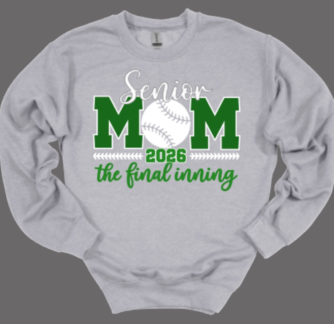 Baseball Senior Mom 2026 Crewneck Sweatshirt
