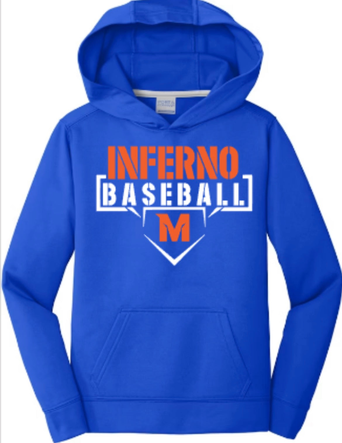 Inferno Baseball Unisex Performance Fleece Pullover Hooded Sweatshirt