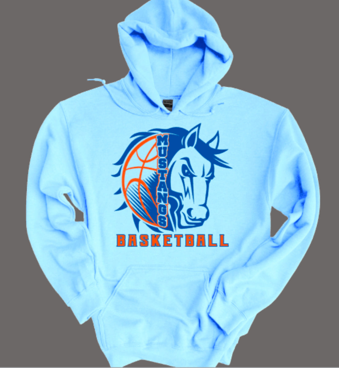 Mustangs Basketball Hooded Cotton Blend Sweatshirt