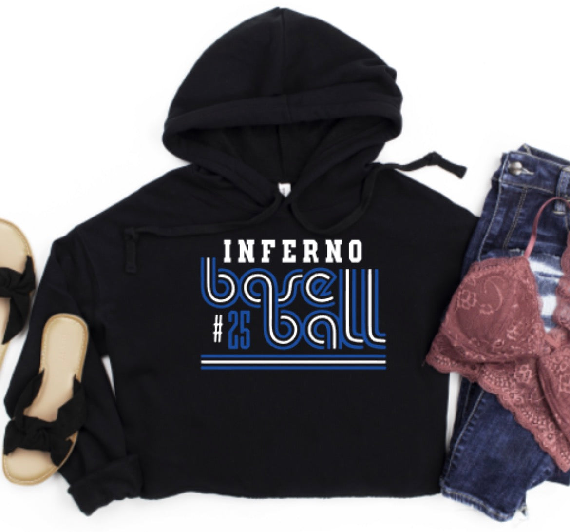 Inferno Vintage Women's Ultra Soft Cropped Fleece Hoodie by Bella Canvas