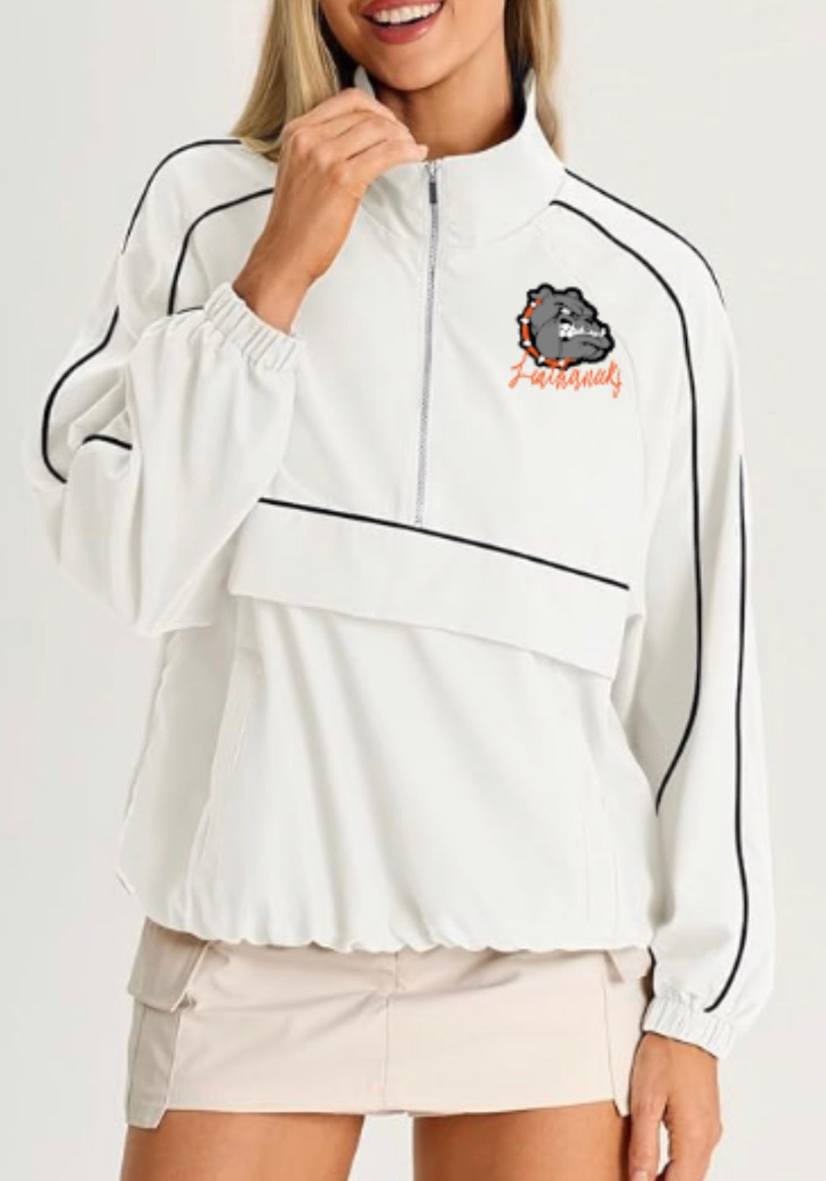 Leathernecks Oversized Quarter Zip Pullover Women Lightweight Windbreaker with Pocket