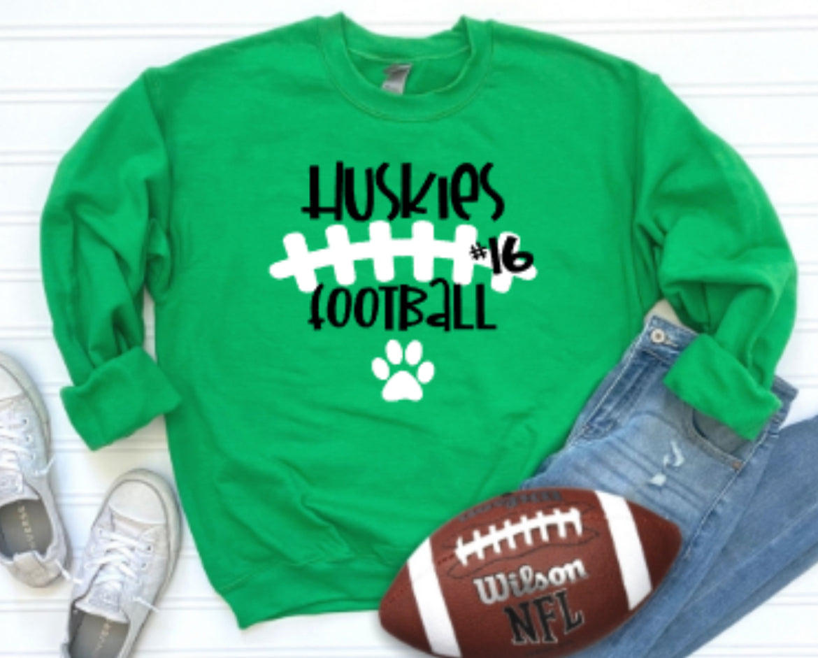 Huskies Football Stitches Crewneck Sweatshirt