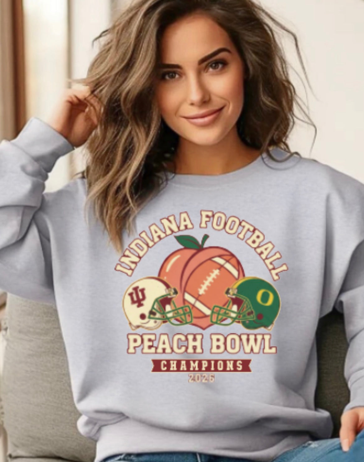 Indiana Football Peach Bowl Champions Crewneck Sweatshirt